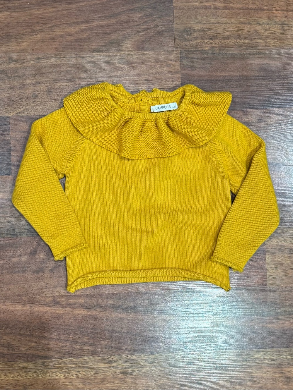 Campure - Mustard Yellow Ruffle Collar Sweater
